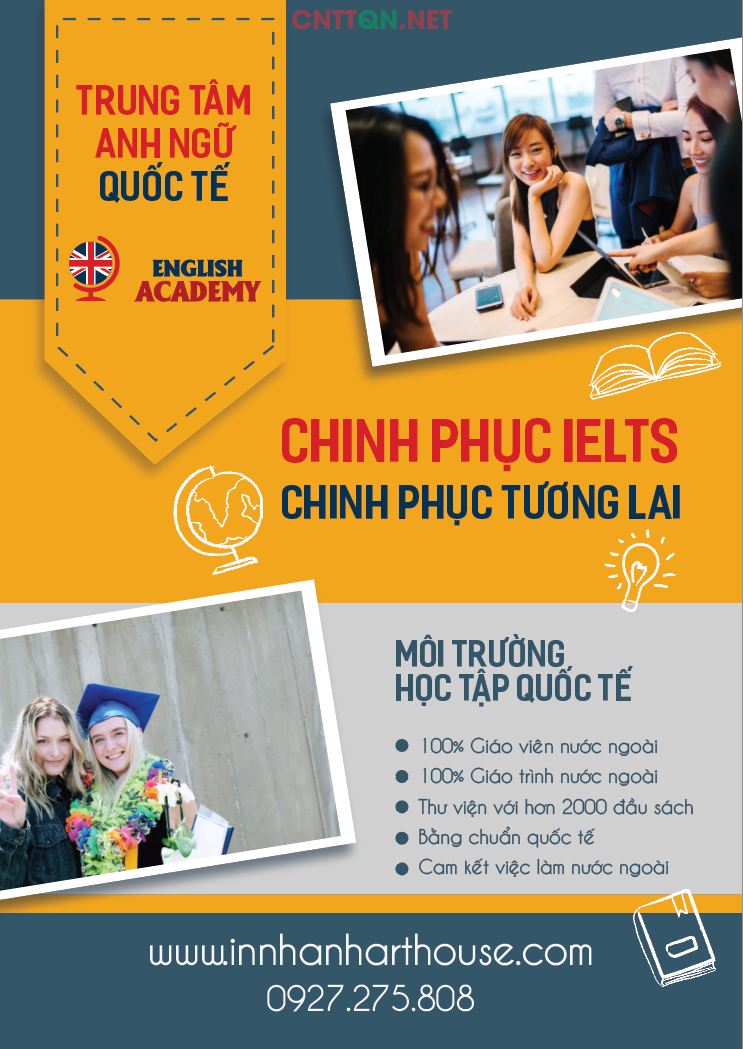 Mẫu tờ rơi tuyển sinh trung tâm Anh Ngữ 3 file AI