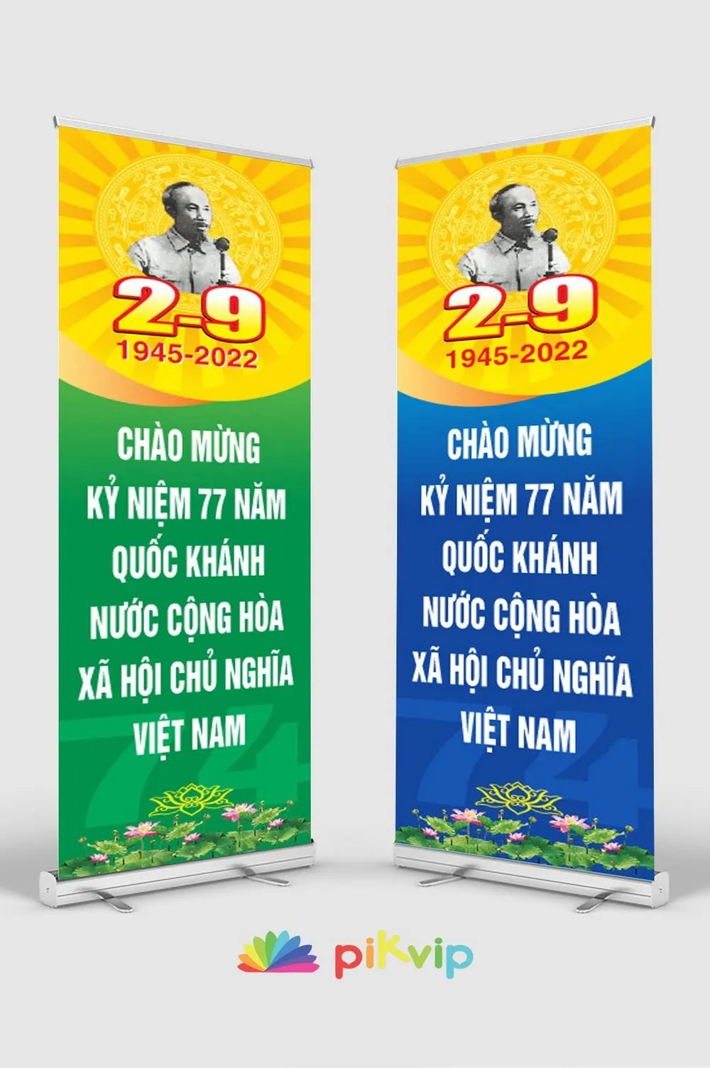 Bộ 2 Mẫu Roll-up Banner Vector Chào Mừng Quốc Khánh 2/9 Đầy Ý Nghĩa