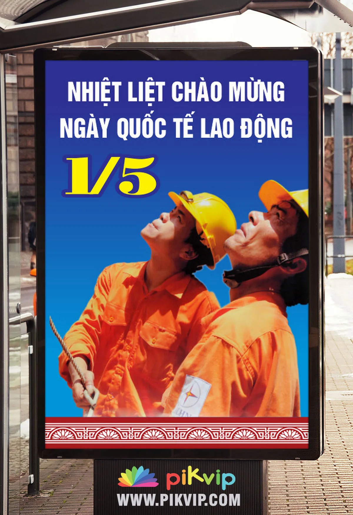 Poster Chào Mừng Ngày Quốc Tế Lao Động 1/5 Độc Đáo Cùng Hình Ảnh Công Nhân Hướng Về Tương Lai