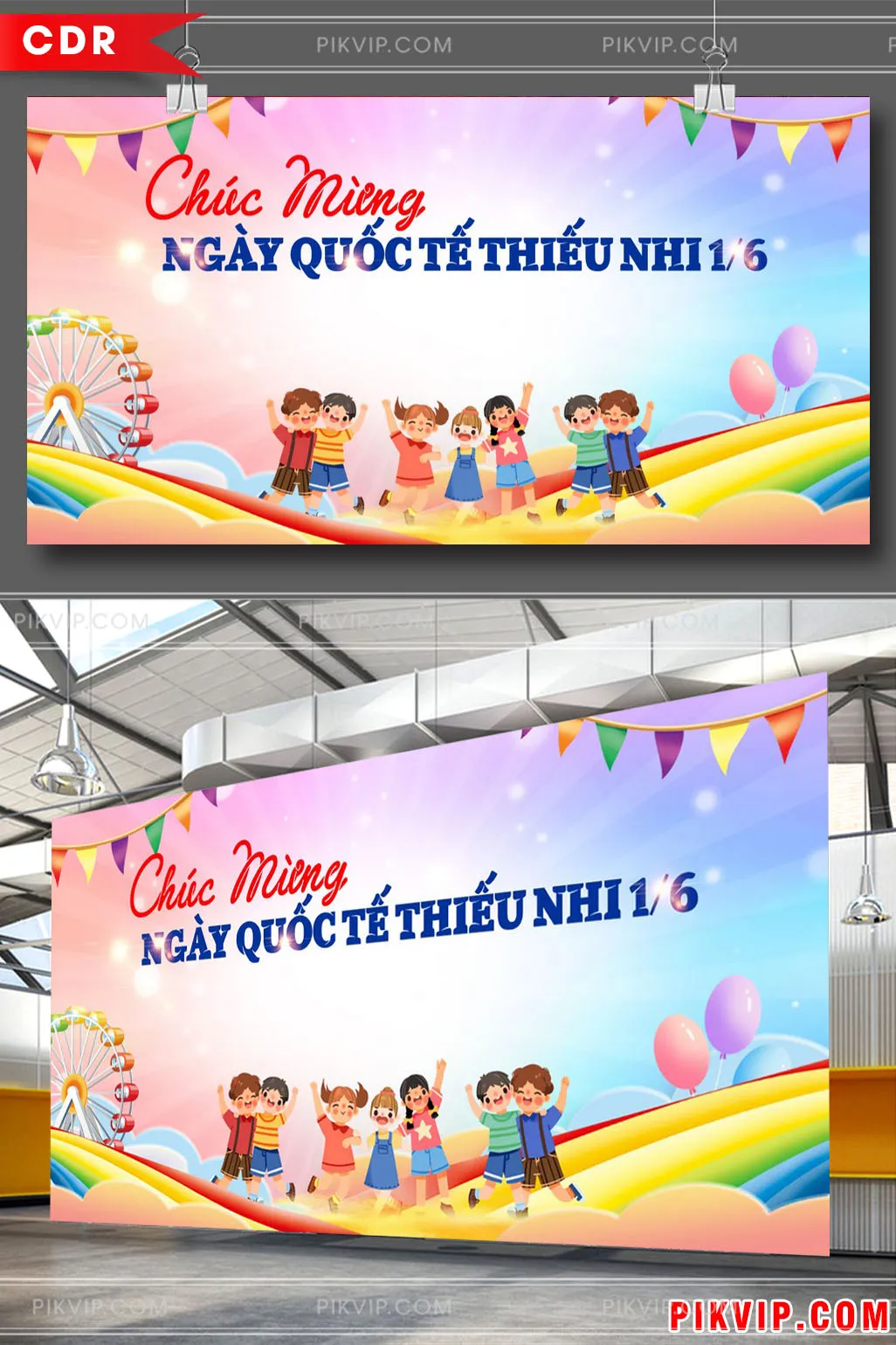 Banner Vector Chúc Mừng Ngày Quốc Tế Thiếu Nhi 1/6 Rực Rỡ, Đáng Yêu