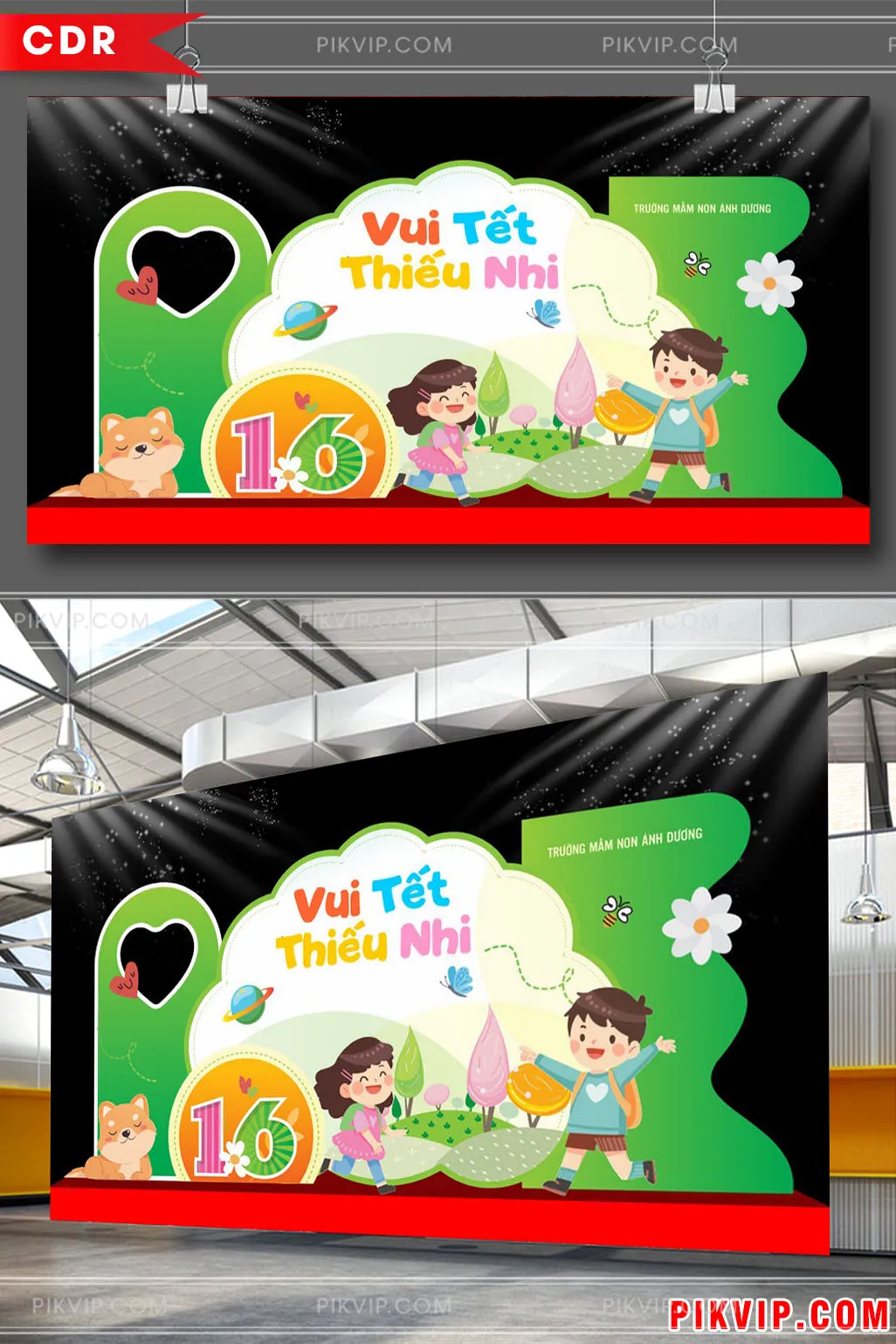 Phông Nền Vui Tết Thiếu Nhi 1/6 Vector Sắc Màu Cho Mầm Non Ánh Dương