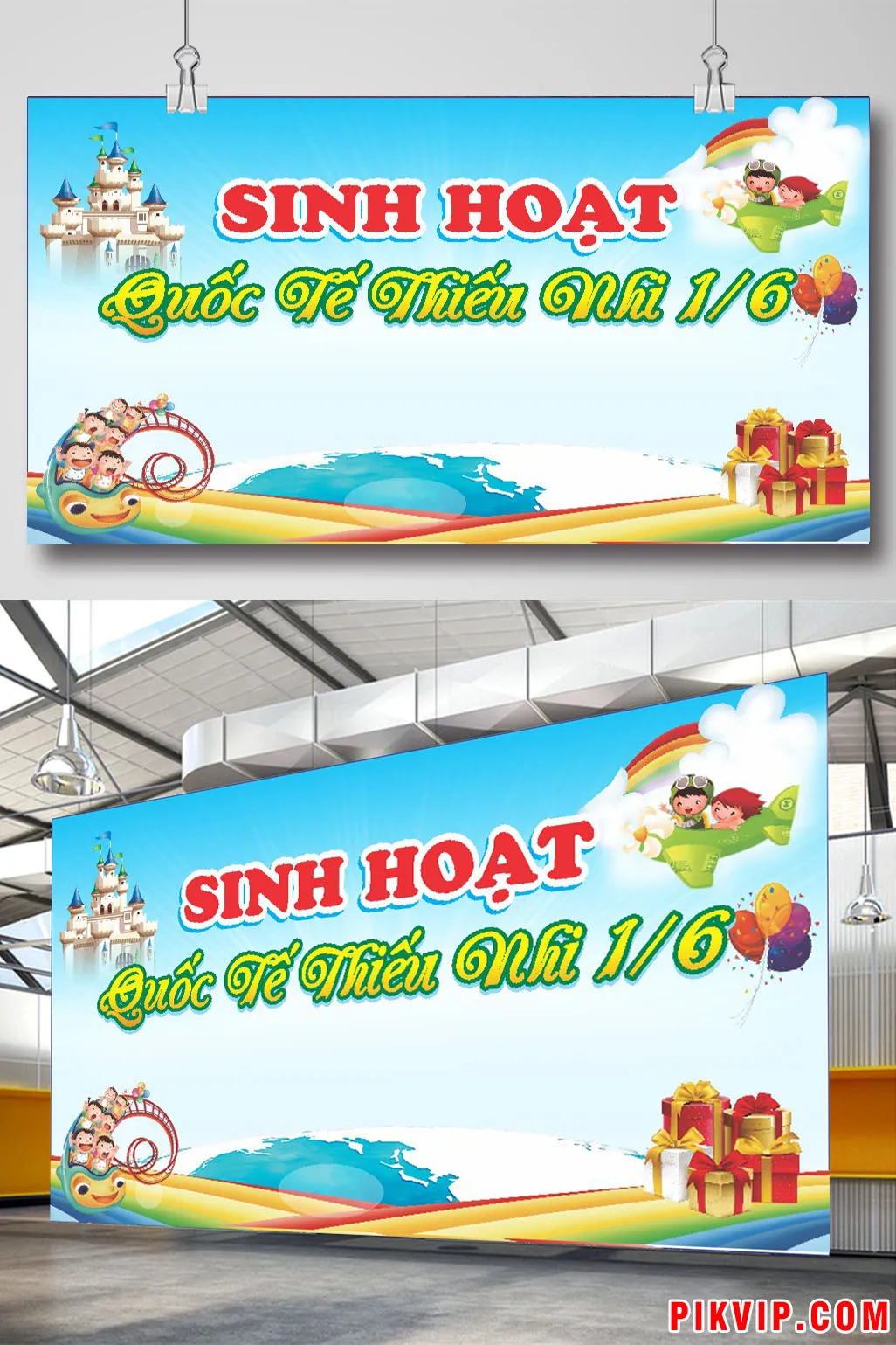 Thiết Kế Banner/Backdrop Mừng Quốc Tế Thiếu Nhi 1/6 Sống Động và Đầy Màu Sắc