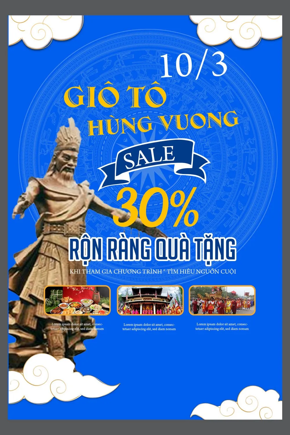 Mẫu Poster Giỗ Tổ Hùng Vương Chuẩn Việt – Ưu Đãi Sale Sốc 30%
