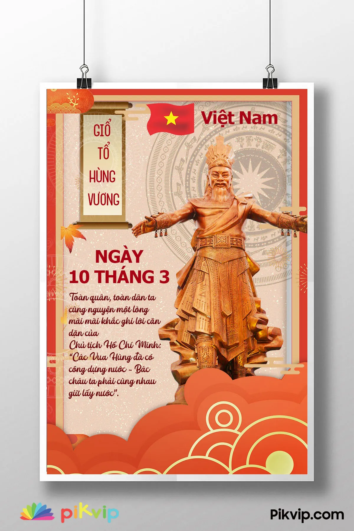 Thiết Kế Poster Giỗ Tổ Hùng Vương 10 Tháng 3: Tôn Vinh Quốc Tổ Với Bản Sắc Việt Độc Đáo