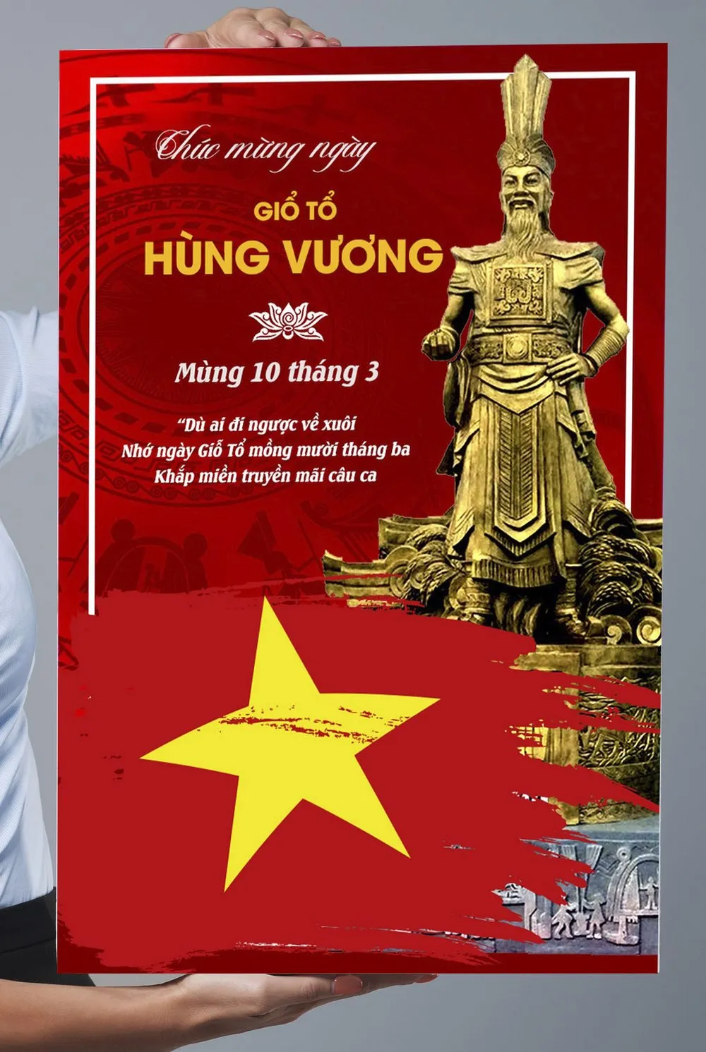 Vector Poster Giỗ Tổ Hùng Vương: Thiết Kế Sang Trọng, Đậm Đà Bản Sắc Việt
