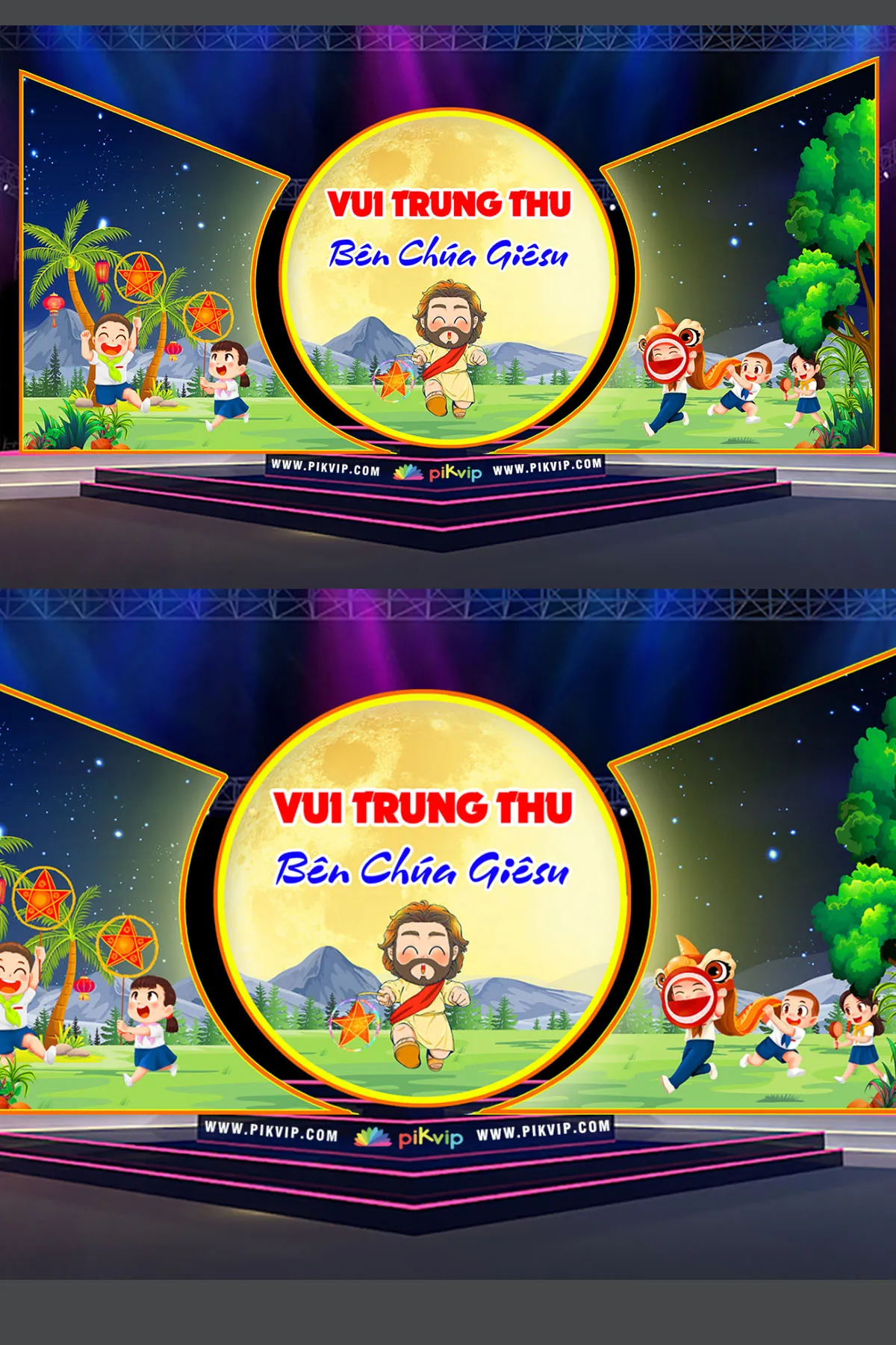 Thiết Kế Sân Khấu Trung Thu Kitô Giáo Độc Đáo – Mừng Trăng Rằm Cùng Chúa Giêsu