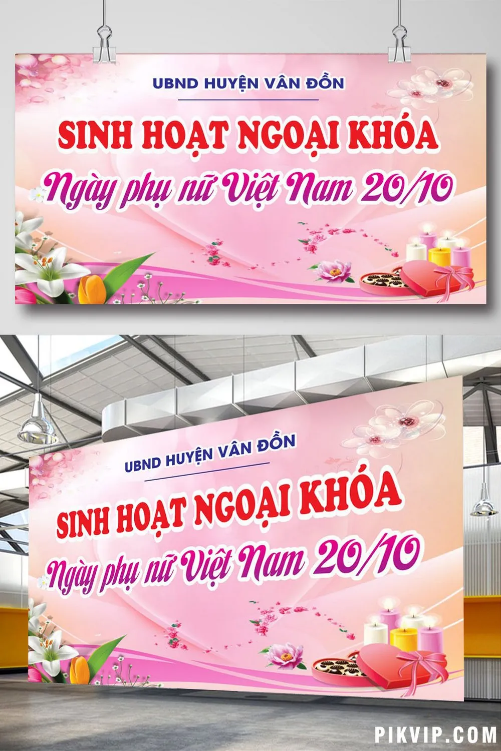 Mẫu Banner/Backdrop 20/10 Đẹp Mắt: Chào Mừng Ngày Phụ Nữ Việt Nam Tông Hồng Ngọt Ngào