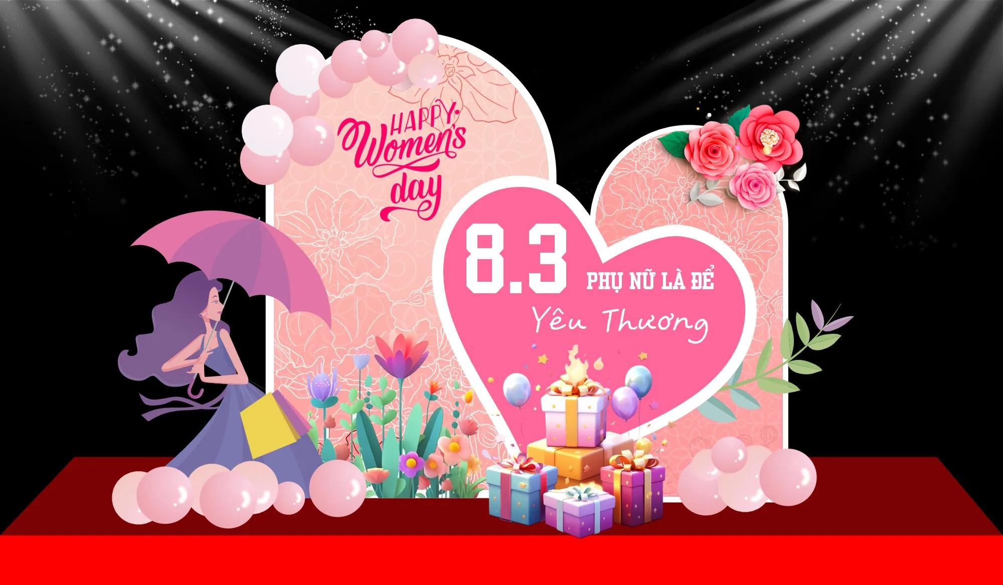 Hình Ảnh Chúc Mừng Ngày 8/3: Phụ Nữ Là Để Yêu Thương Với Thiết Kế Hoạt Hình Tinh Tế