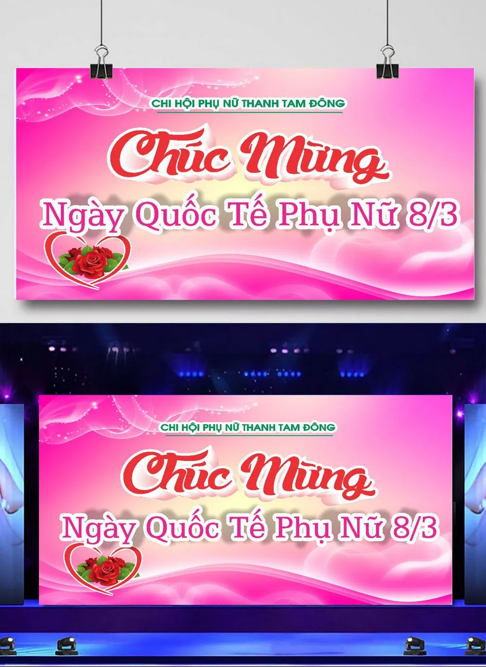 Mẫu Banner Chúc Mừng Ngày Quốc Tế Phụ Nữ 8/3 Tinh Tế Nền Hồng Thanh Lịch