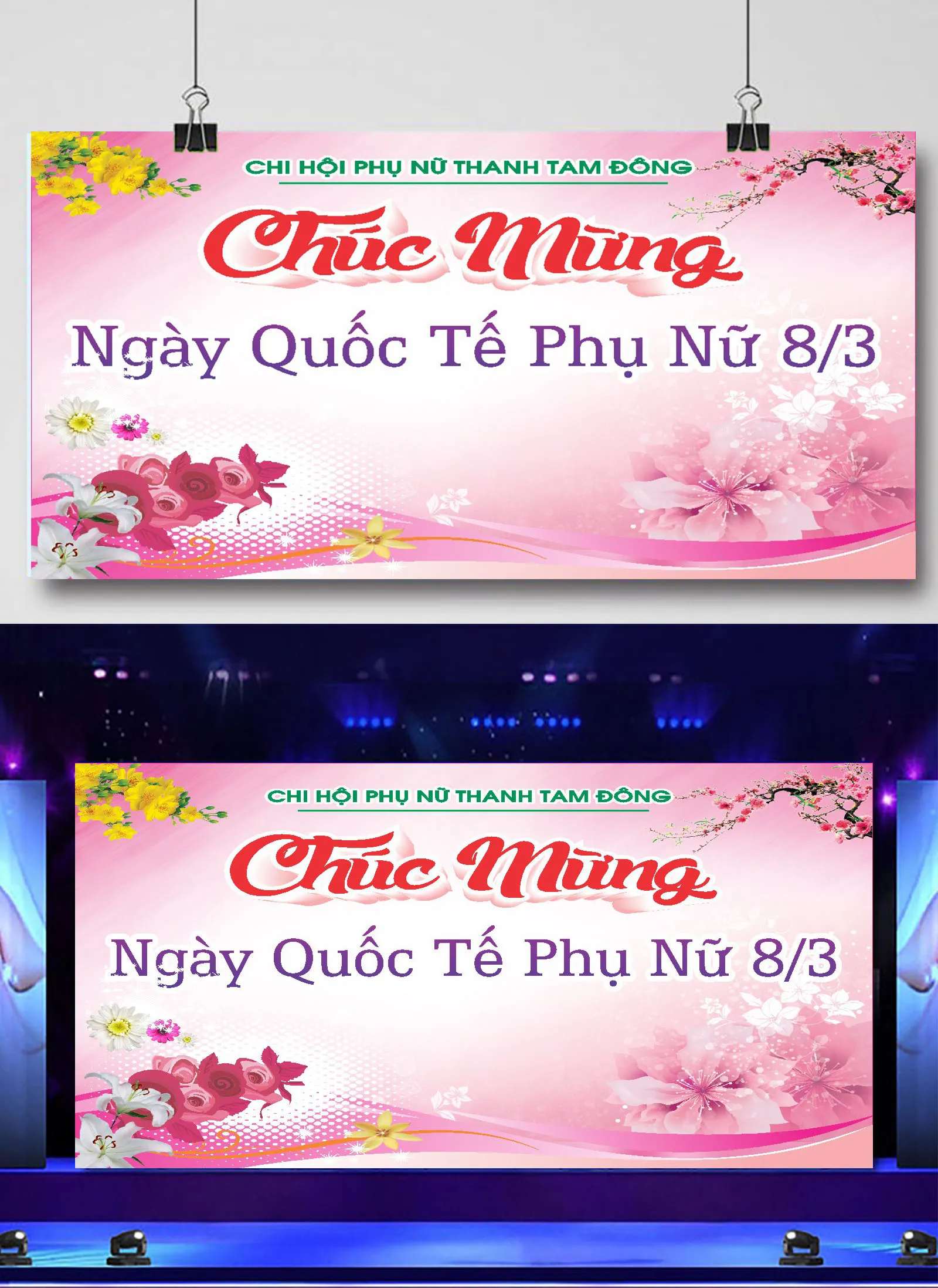 Mẫu Banner Ngày Quốc Tế Phụ Nữ 8/3 Nền Hồng Hoa Quyến Rũ Thiết Kế Sẵn