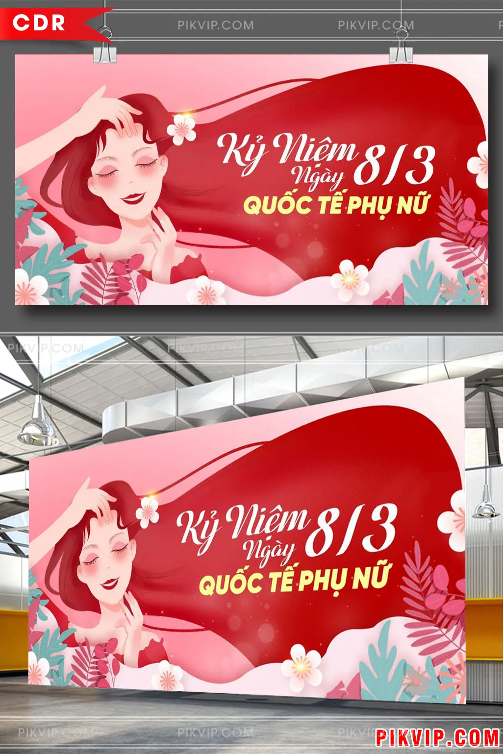 Mẫu Banner Vector Nữ Tính Chúc Mừng Ngày 8/3 Quốc Tế Phụ Nữ Tươi Sáng