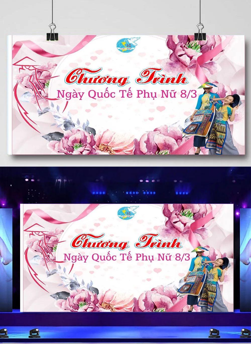 Mẫu Banner Ngày Quốc Tế Phụ Nữ 8/3: Sắc Hồng Tinh Tế & Vẻ Đẹp Áo Dài Việt