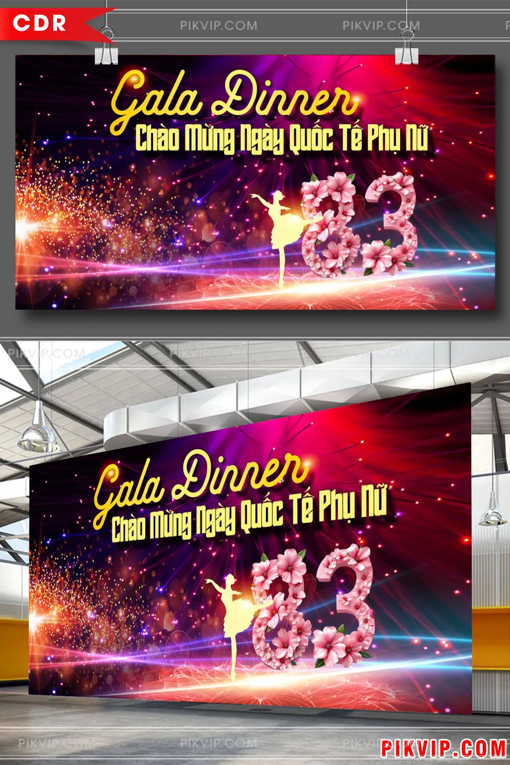 Thiết Kế Backdrop Gala Dinner 8/3 Chào Mừng Ngày Quốc Tế Phụ Nữ Rực Rỡ