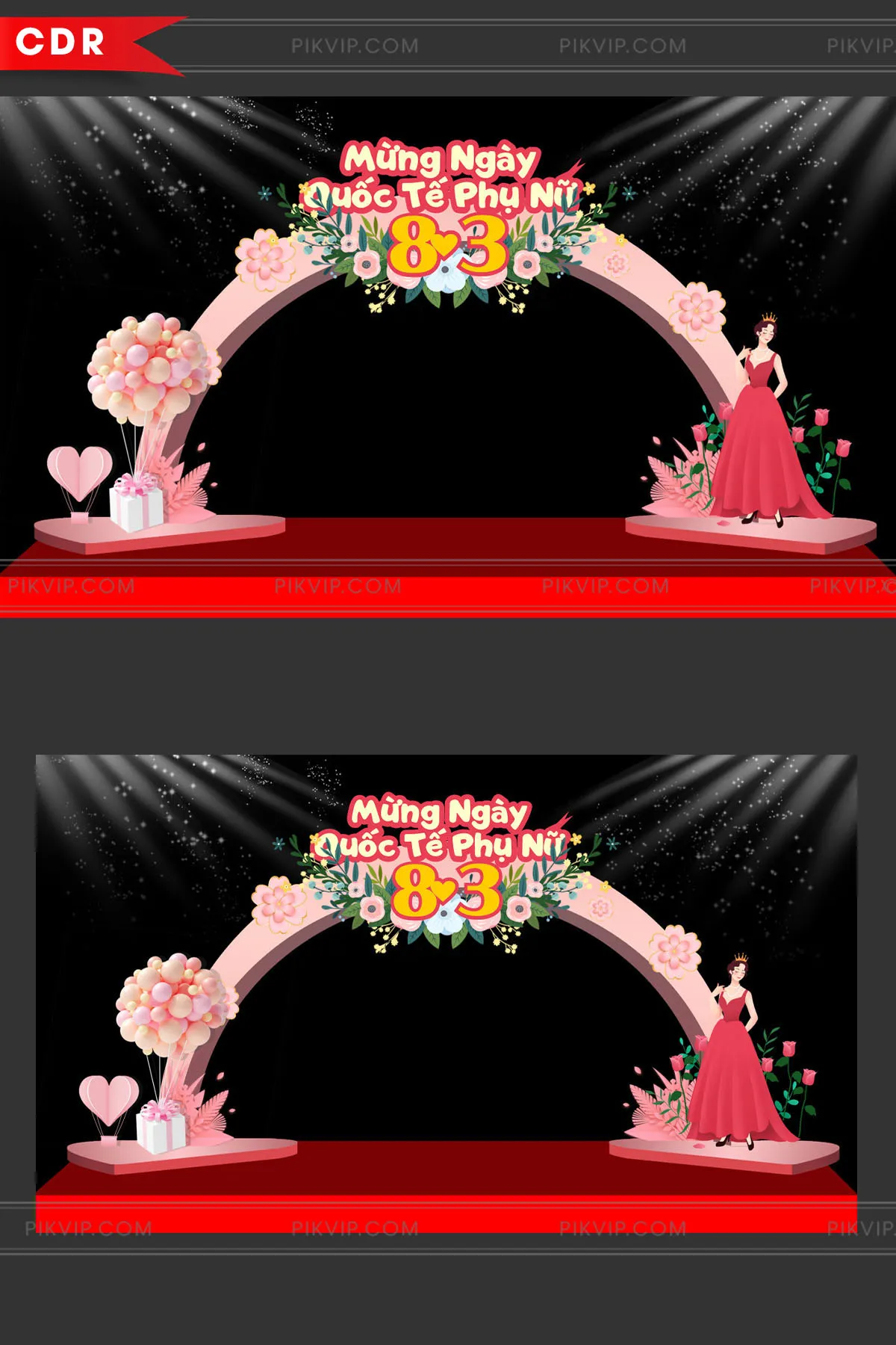 Template Banner Chúc Mừng Ngày Quốc Tế Phụ Nữ 8/3 Nền Đen Sang Trọng