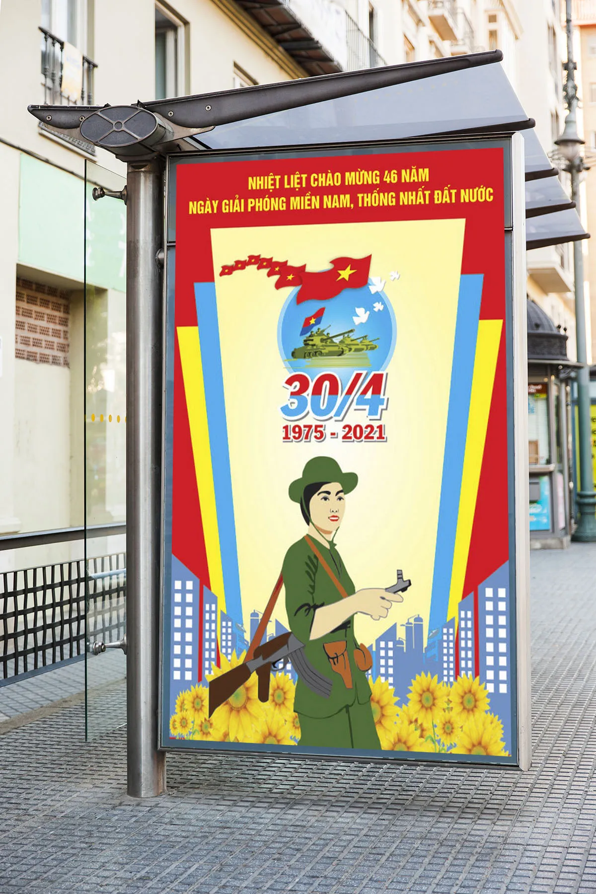 Thiết Kế Vector 30/4: Nữ Quân Nhân, Xe Tăng & Dấu Ấn Lịch Sử Giải Phóng Miền Nam