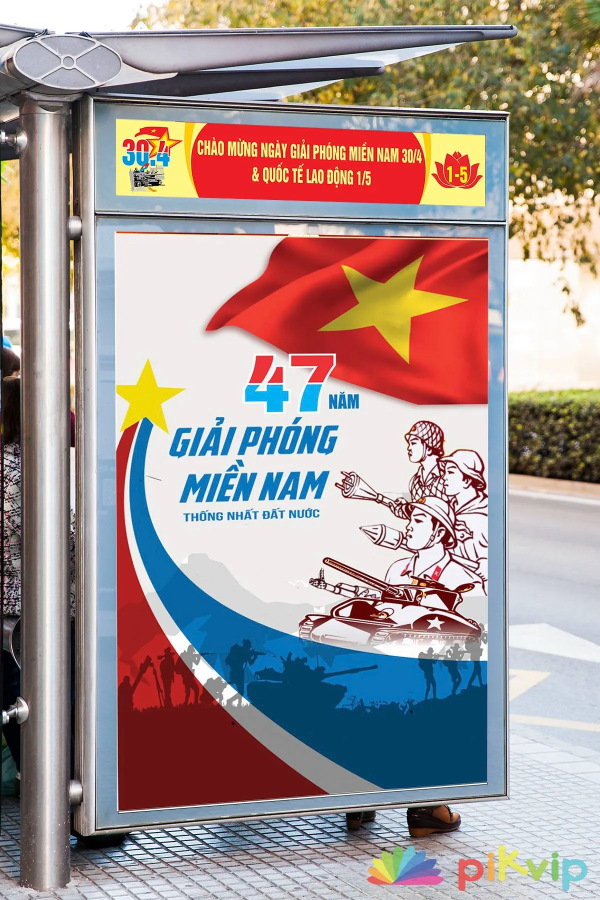 Vector Poster Chào Mừng 30/4 & 1/5: Kỷ Niệm Giải Phóng Miền Nam & Quốc Tế Lao Động