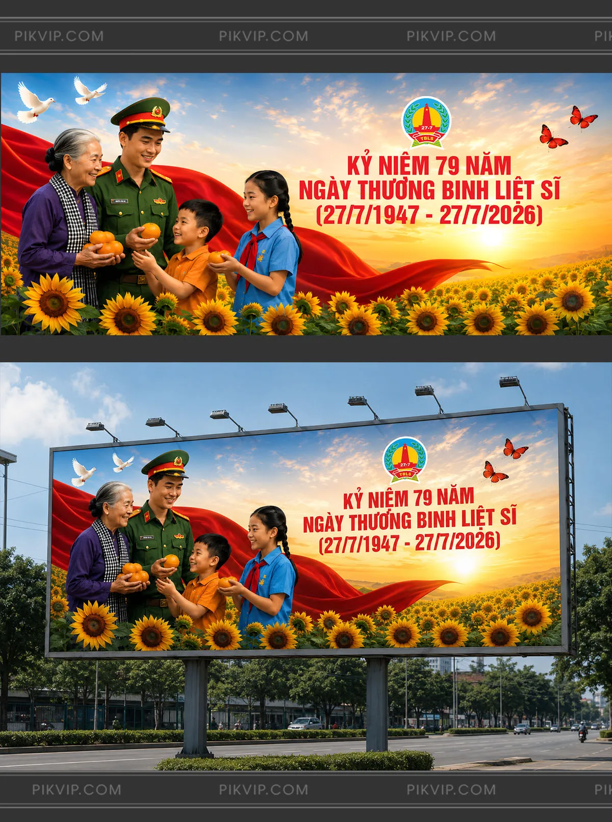 Băng Rôn Ngày Thương Binh Liệt Sĩ Bối Cảnh Bình Minh