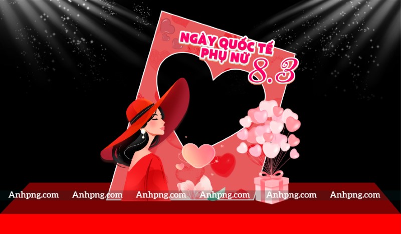 Khung chụp ảnh 8/3 - Mẫu thiết kế trang trí sự kiện Ngày Quốc tế Phụ nữ
