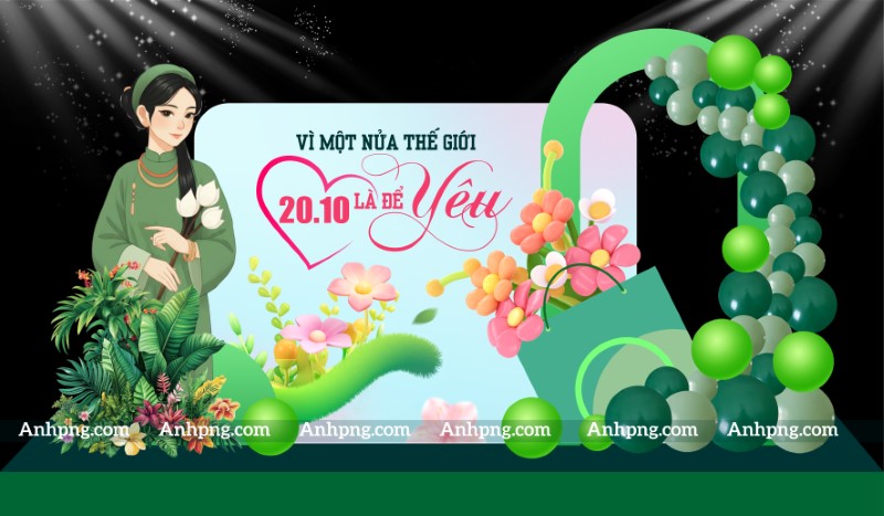 Khung chụp ảnh check in 20/10 – Vector Corel, Ai decor sân khấu