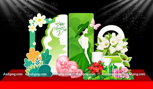 Maket 20/10 hoa trang trí hiện đại cho sân khấu Ngày Phụ nữ Việt Nam