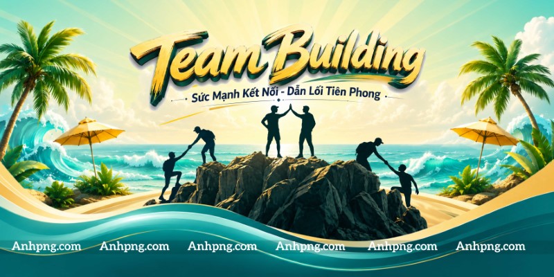 Phông nền team building sức mạnh kết nối thiết kế background sự kiện