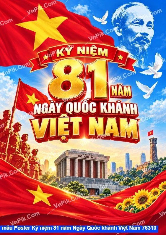 Mẫu Poster Kỷ niệm 81 năm Ngày Quốc khánh Việt Nam 76310